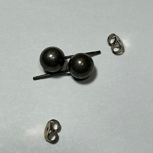 Sterling Silver Ball Style Stud Earrings - Picture 3 of 5